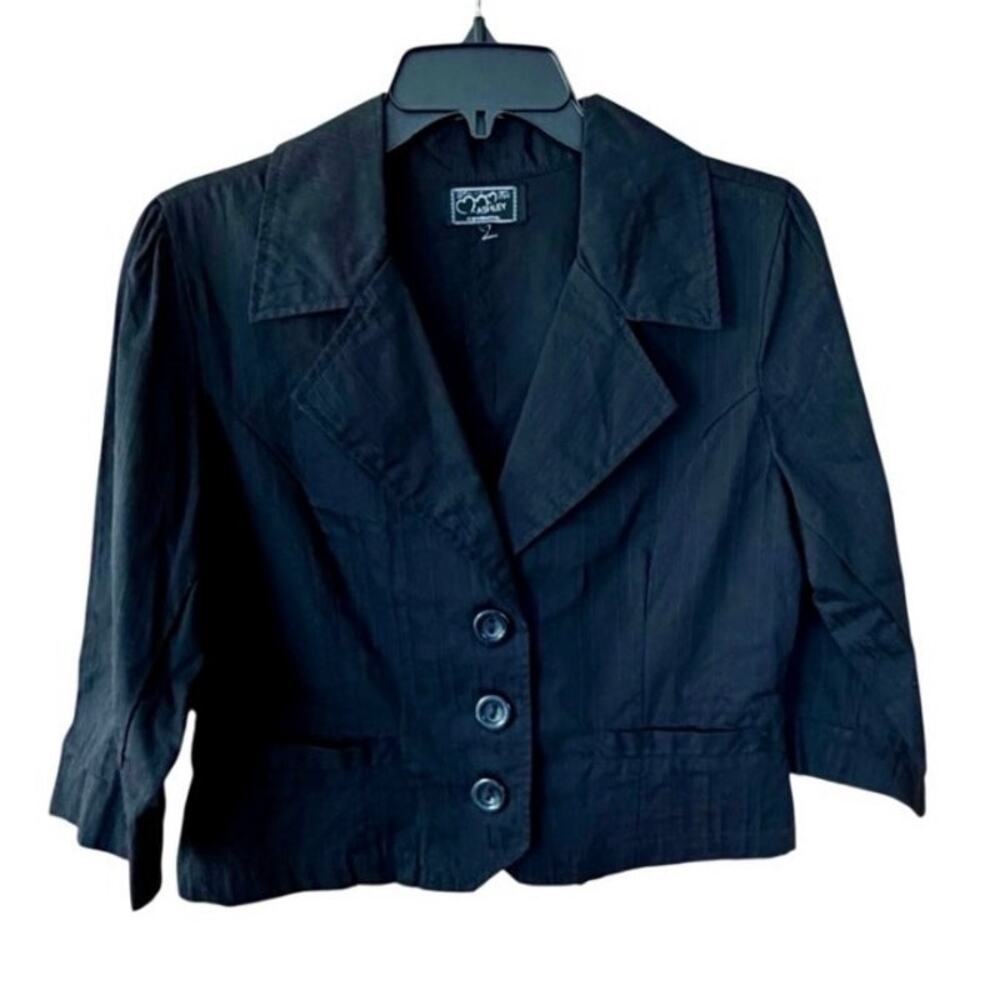 Ashley Vintage Y2K business casual black cropped women’s jacket blazer suit szXL